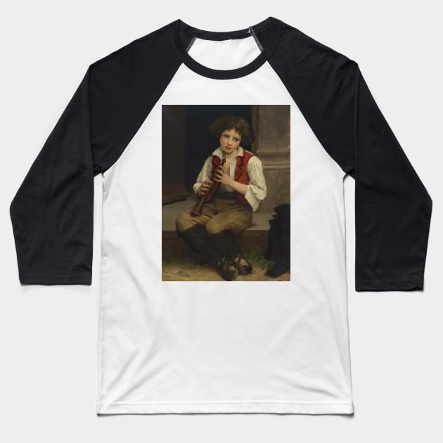 Pifferaro by William-Adolphe Bouguereau Baseball T-Shirt by Classic Art Stall